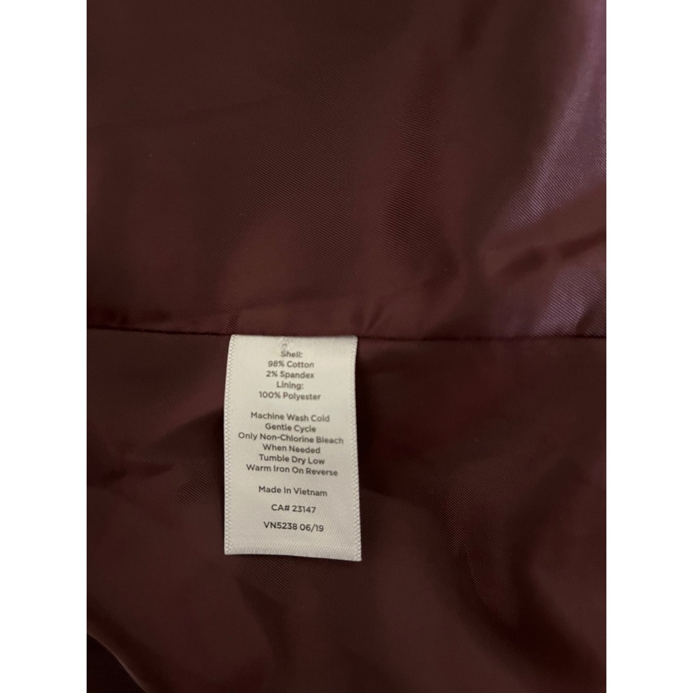Talbots Womens Purple Corduroy Blazer Jacket Size 12 Deep Plum Cotton Stretch - Picture 8 of 8